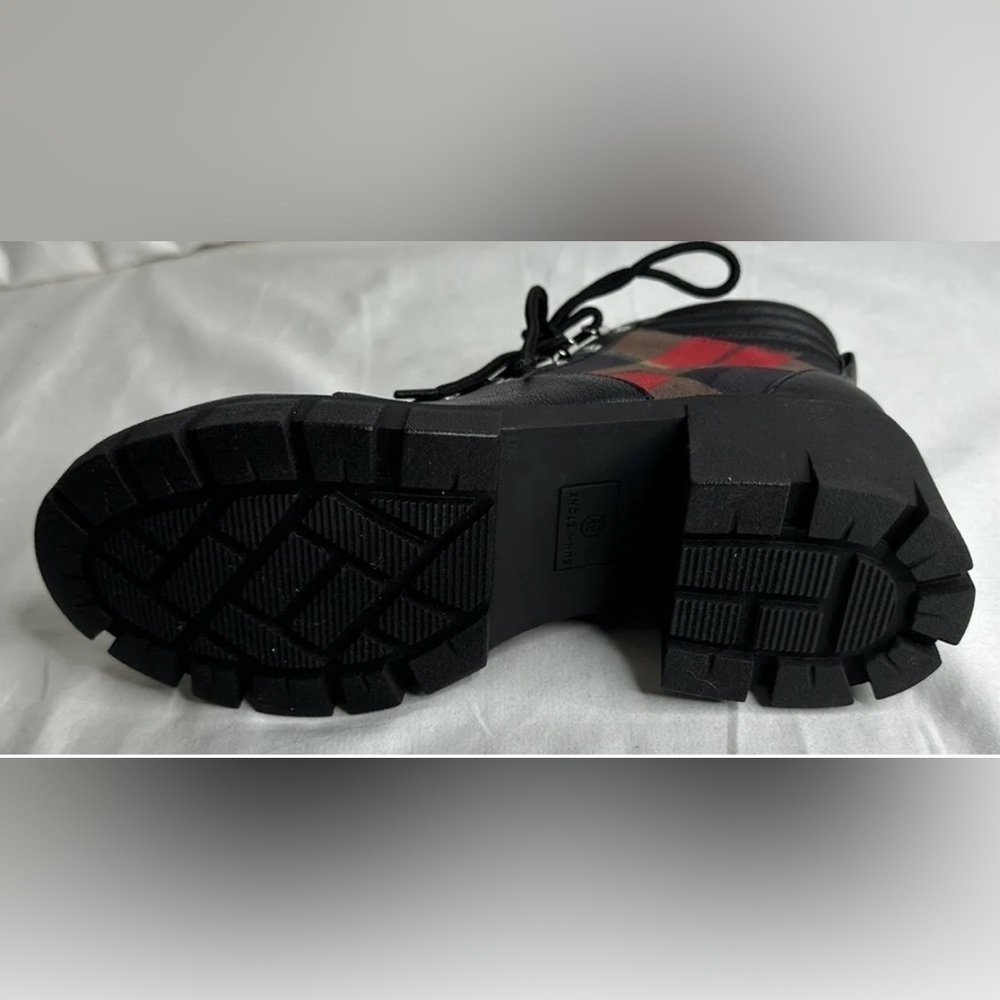 Sun Stone Ruthee Lug Sole plaid Booties Black Size 8.5 M - Picture 9 of 9